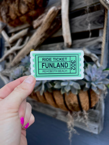 Funland Ticket Sticker