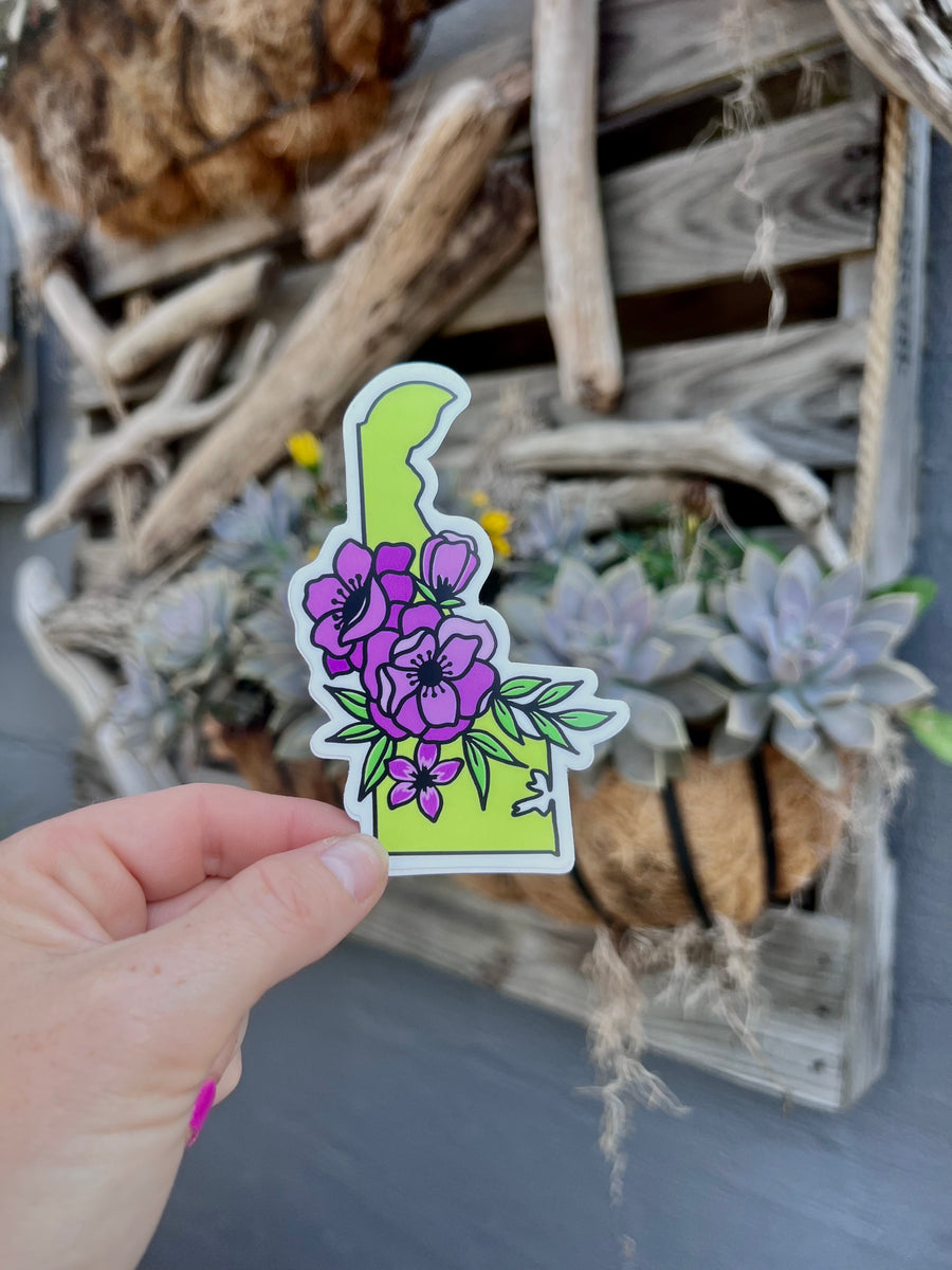 Delaware Floral Sticker – Happy Camper Design Co.