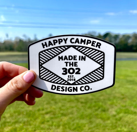 Happy Camper Stripes Sticker